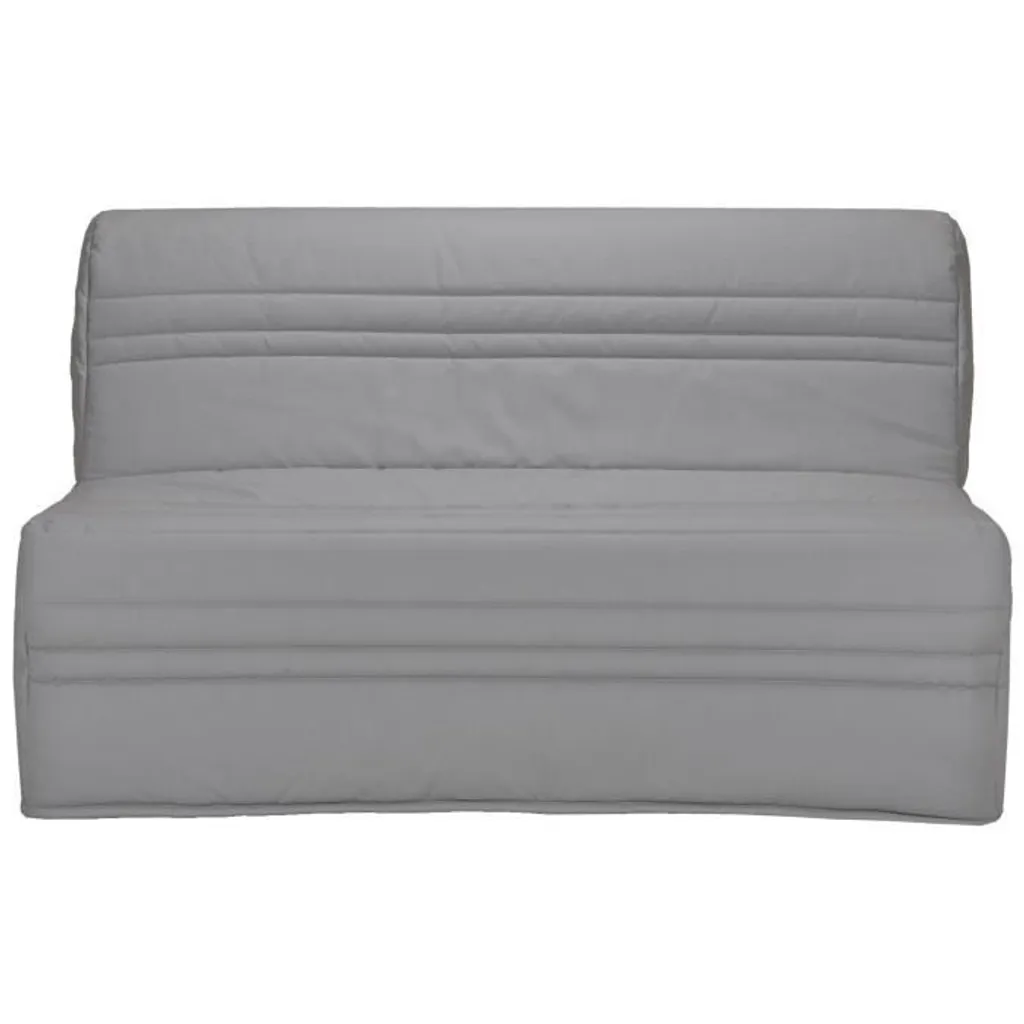 Canapé BZ contemporain JOE gris clair 3 places, assise tissu 143x97 cm