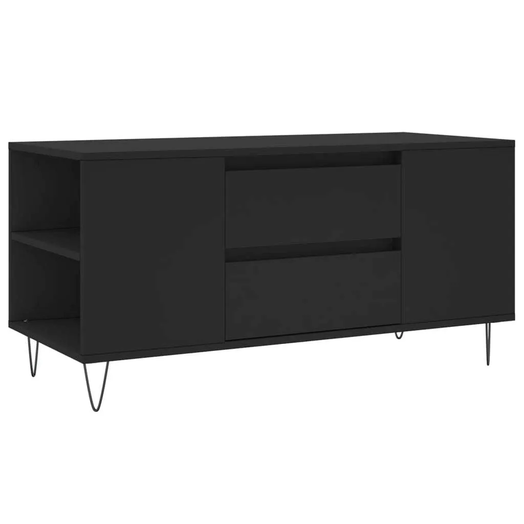 SYFAX™ Tavolino da Salotto Nero 102x44,5x50 cm in Legno Multistrato