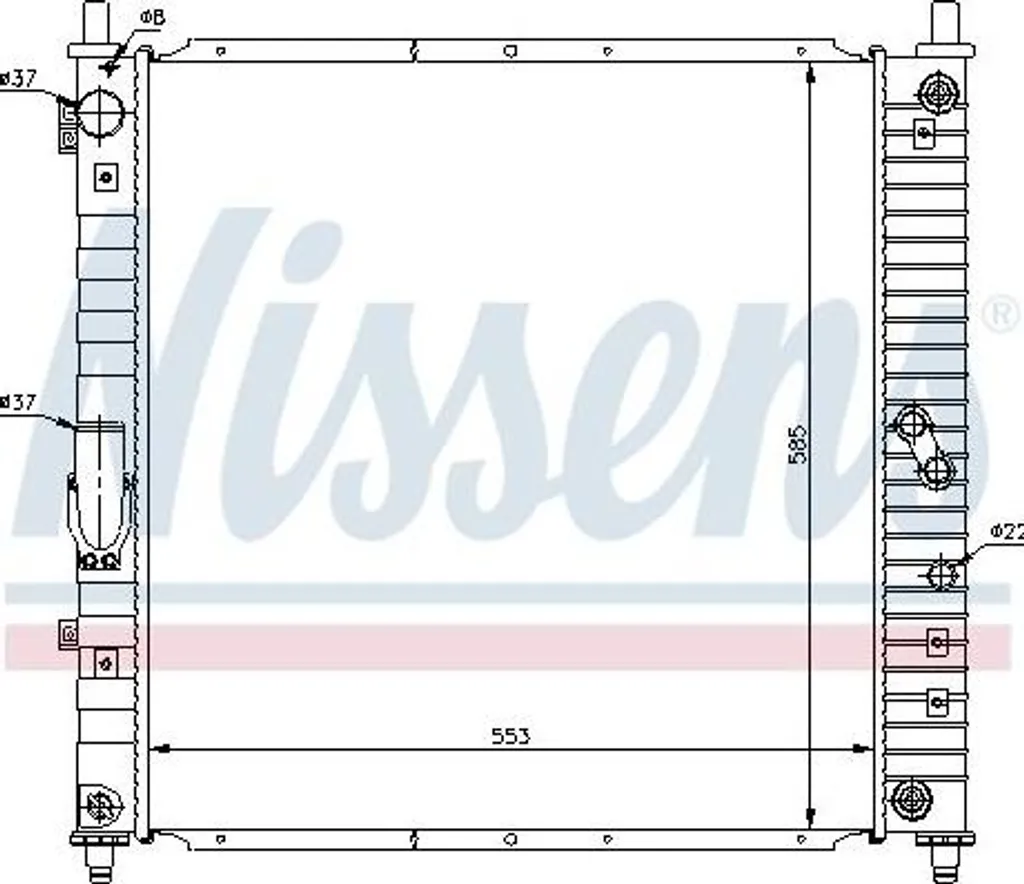 Radiateur NISSENS 61643 en Aluminium - Haute Résistance pour Rexton OE