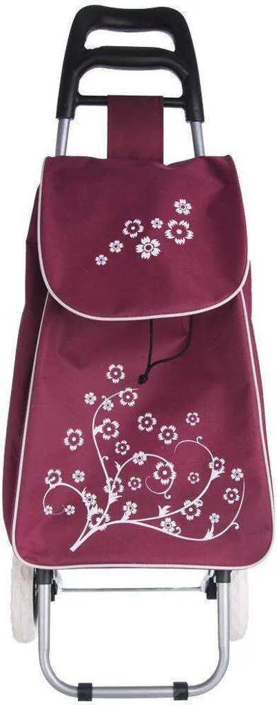 Poussette de marché à roulettes 35l - Chariot de course motif FLEUR