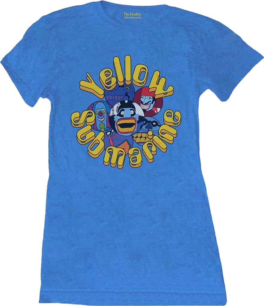 The Beatles - "Yellow Submarine Baddies" T-Shirt für Damen RO12297 (L) (Blau)