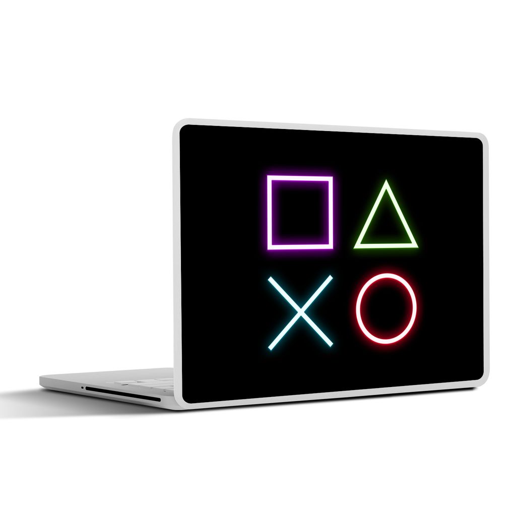 MuchoWow Laptop Aufkleber Sticker Cover Gaming - Neon - Konsole - Schwarz - Controller - Gaming 31x22.5 cm - Laptop-Deko - Coole Schulsachen für...