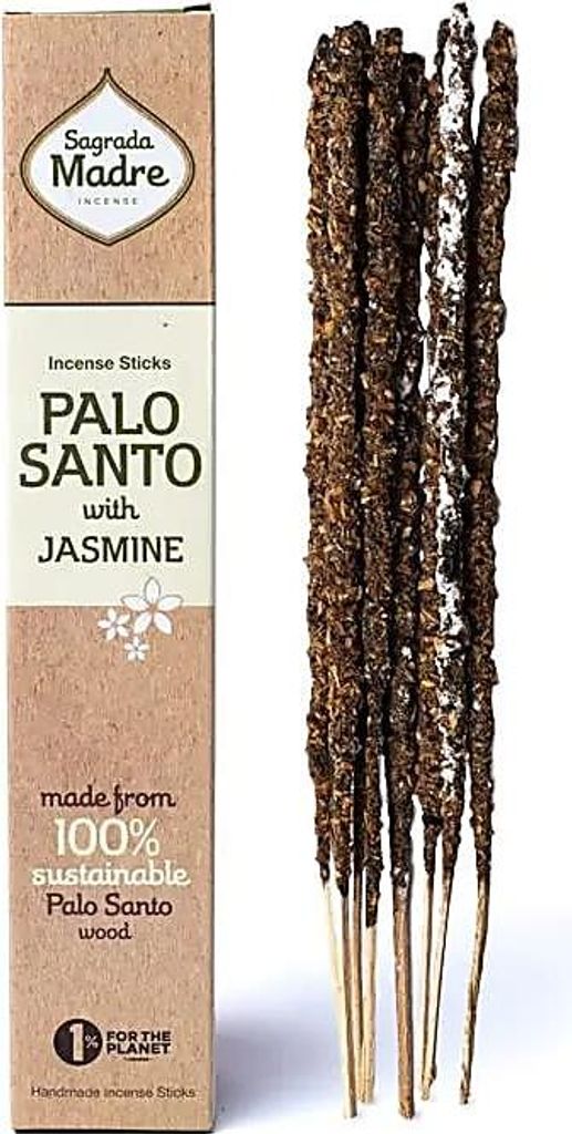Sagrada Madre Palo Santo Räucherstäbchen mit Jasmin – ±30 g, 3er-Set