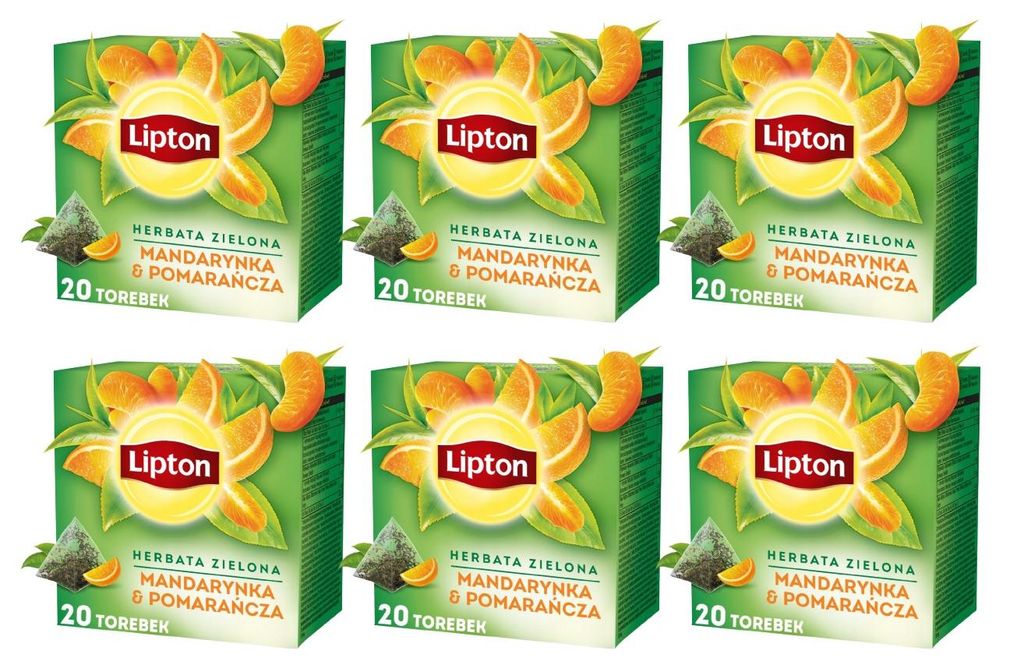 Lipton Grüner Tee Mandarine und Orange 6x 20 Teebeutel - Produktbild 