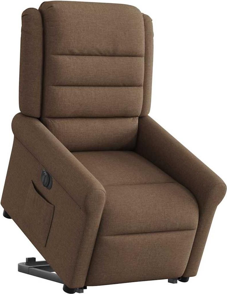 vidaXL Relaxsessel mit Aufstehhilfe Elektrisch Braun Stoff