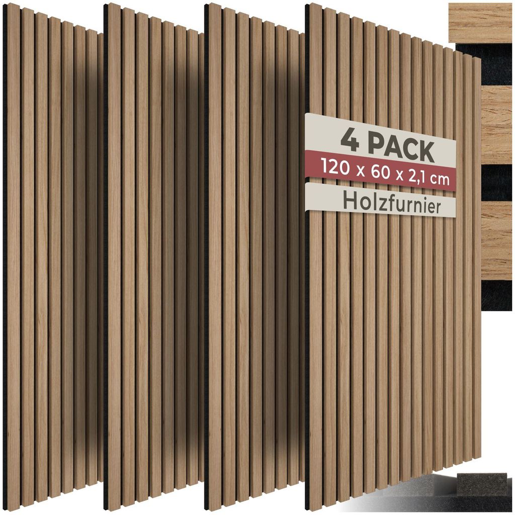 Akustikpaneele Hochwertiges MDF Echtholzfurnier Set - Produktbild 
