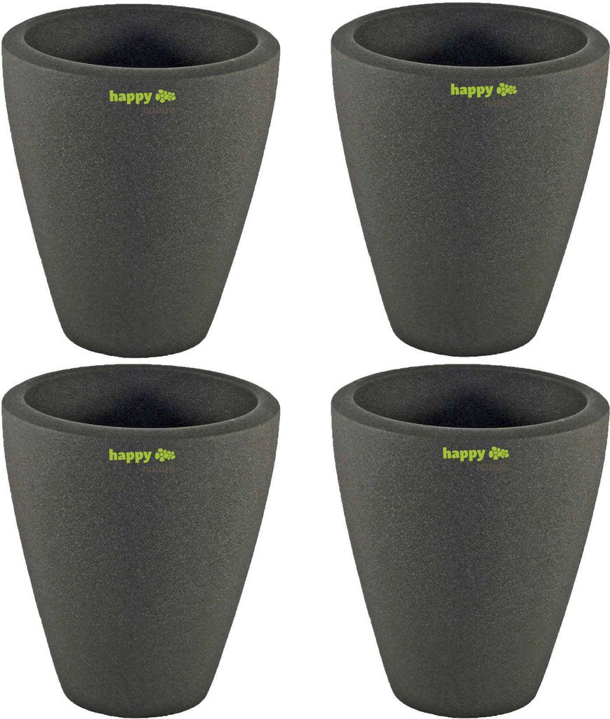Set4 4 Keramik Blumentopf Rhodos für Orchideen anthrazit H 17 cm