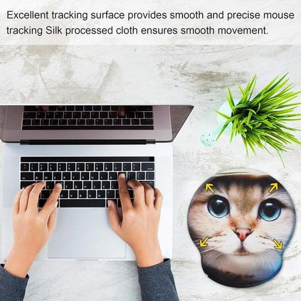 Tapis de souris ergonomique avec repose-poignet en mousse noir M2-ST