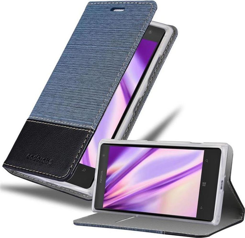 Cadorabo Hülle für Nokia Lumia 1020 Schutzhülle in Blau Handy Hülle Etui Book Case Cover