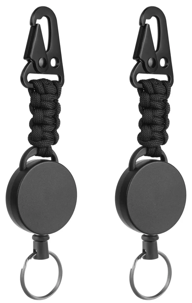 Enrouleur de clés rétractable pour ceinture avec câble en acier