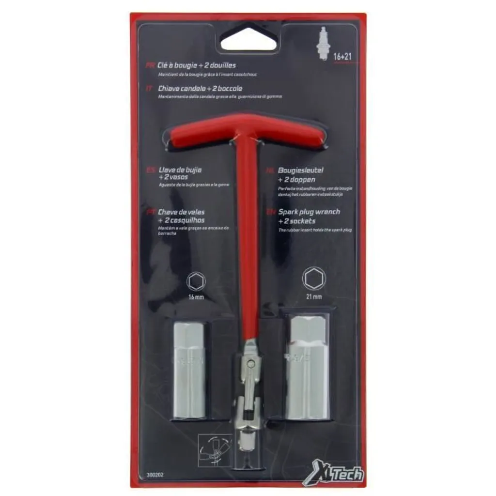Clé à bougie robuste en chrome vanadium avec articulation flexible