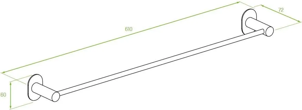 Porte-serviettes de bain noir 61 cm pour optimiser l'espace mural - 2