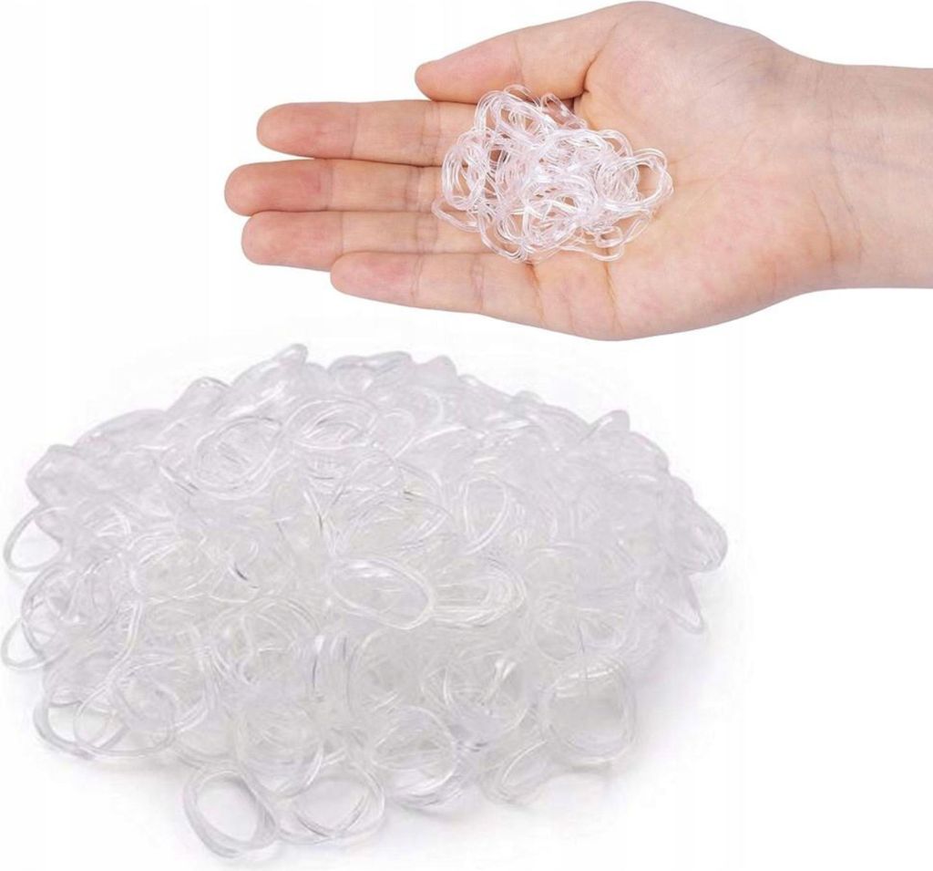 Silikon-Mini-Haargummis - Elastisch - Transparent - Haargummis für Zöpfe - 1000 Stück