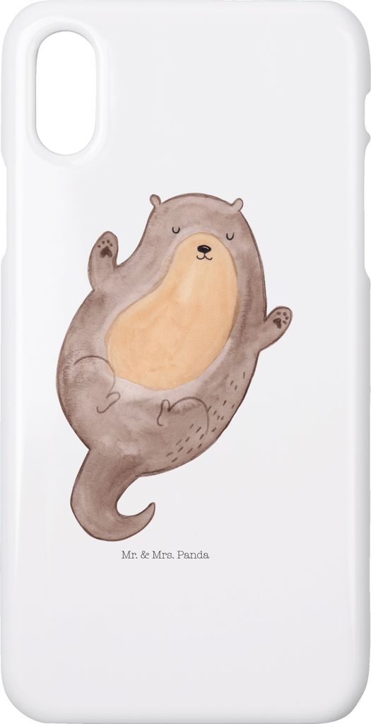 Mr. & Mrs. Panda Iphone 10 Handyhülle Otter Umarmen - Weiß - Geschenk, Handy, gut Gelaunt, X, glücklich, Cover, Optimistisch, Hallo, Seeotter Se...