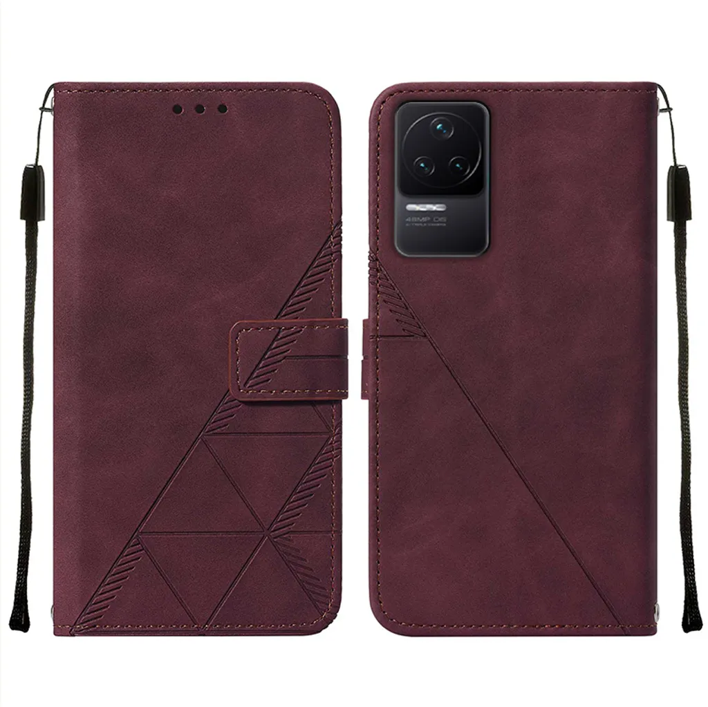Custodia Xiaomi Redmi K50 / K50 Pro Rossa con Porta Carte e Stand