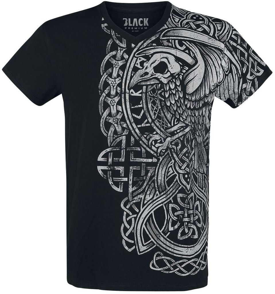 Black Premium by EMP Herren schwarzes T-Shirt mit Print 4XL