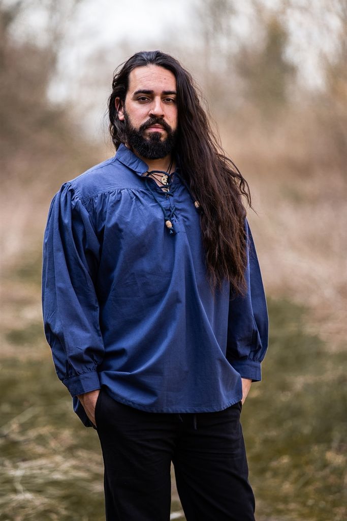Mittelalter Schnürhemd Blau "Friedrich" M Produktbild 