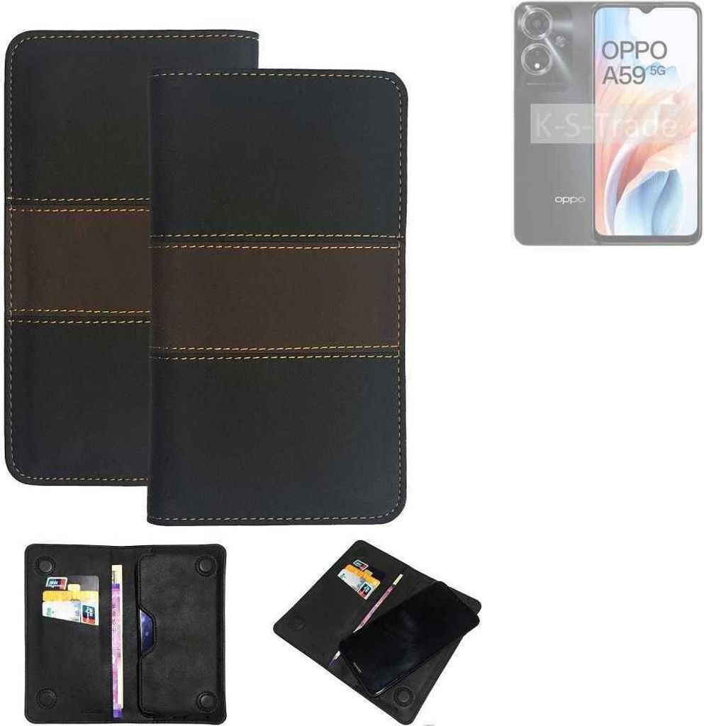K-S-Trade Hülle Handyhülle kompatibel mit Oppo A59 5G Schutzhülle Walletcase Bookstyle Tasche Schutz Case Handytasche Wallet Cover Kunstleder