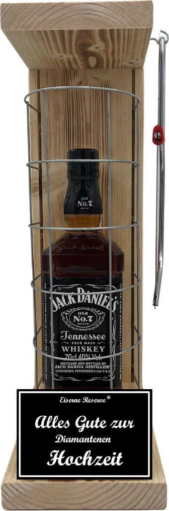Jack Daniels -Alles Gute zur Diamantenen Hochzeit - Eiserne Reserve Gitterkäfig Geschenk zur Diamantenen Hochzeit
