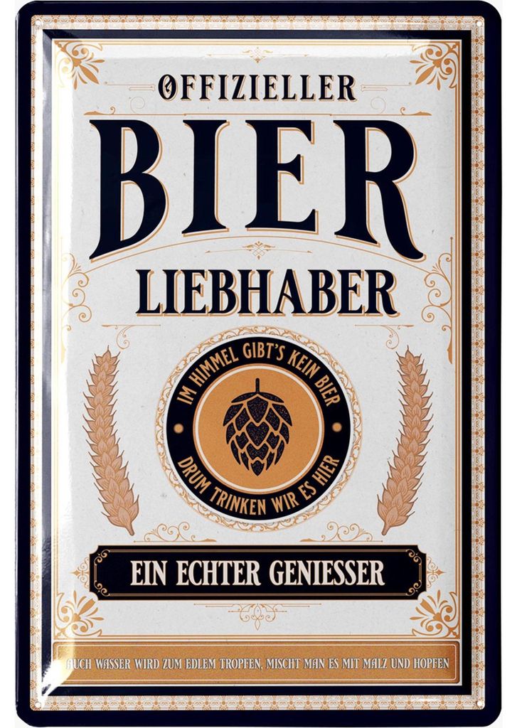 LANOLU Retro Blechschild Bier, lustiges Sprüche Metallschild, Geschenk für Männer, Kneipen, Partykeller Dekoration, Werkstattschild