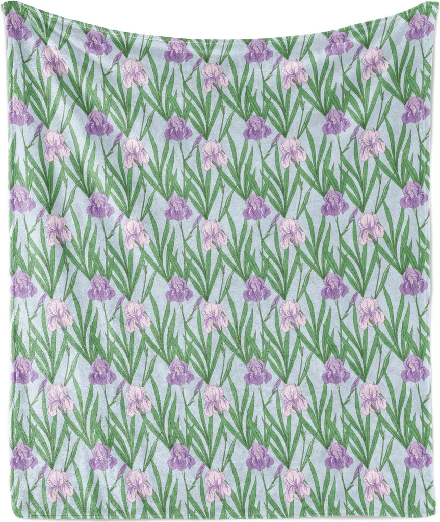 ABAKUHAUS Plaid Esterni Pile 125x175 cm - Coperta Flanella Design Iris