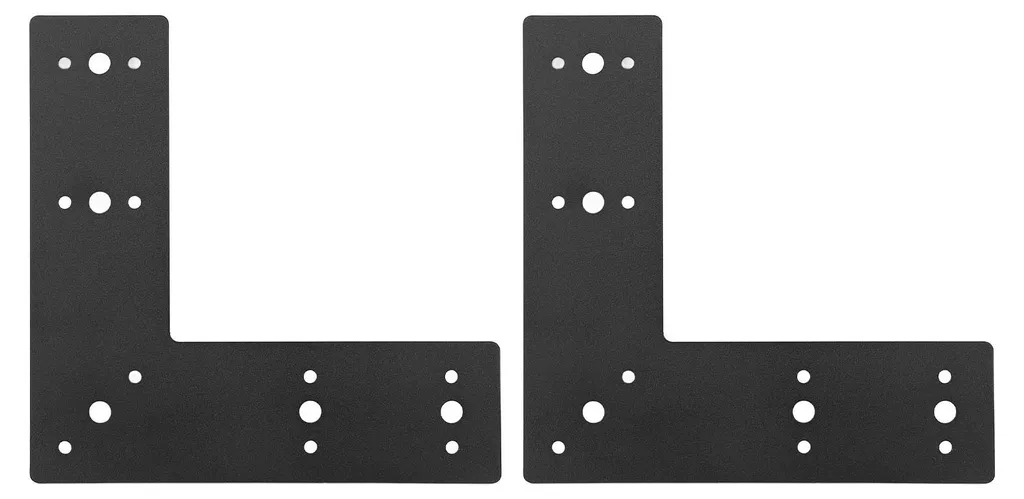 Renfort coin meuble acier noir, équerre de réparation plate L pour chaise