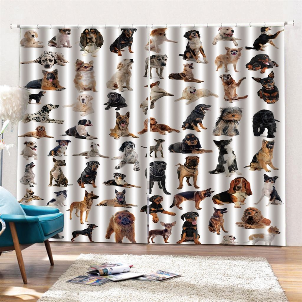 Icegrey 2 Stš¹ck Tiere Gardinen Vorh?nge Verdunkelungsvorh?nge Blickdicht 3D Curtain Schlafzimmer Wohnzimmer mit Haken, Stil 15, 180x250cm