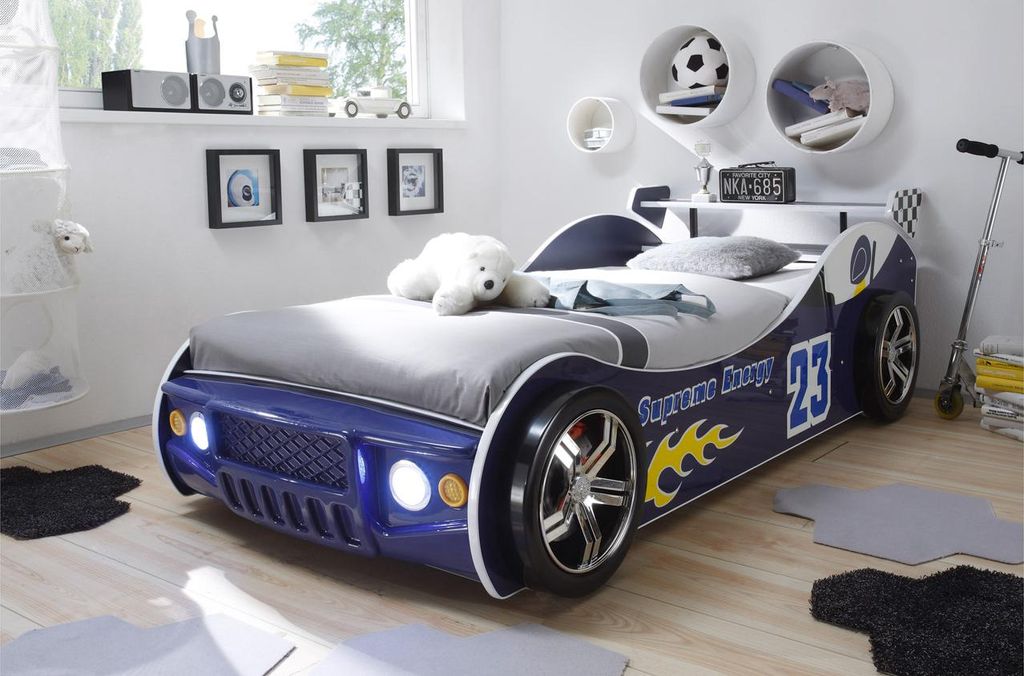 Autobett Energy MDF Kinderbett Bett blau lackiert inkl. Produktbild 