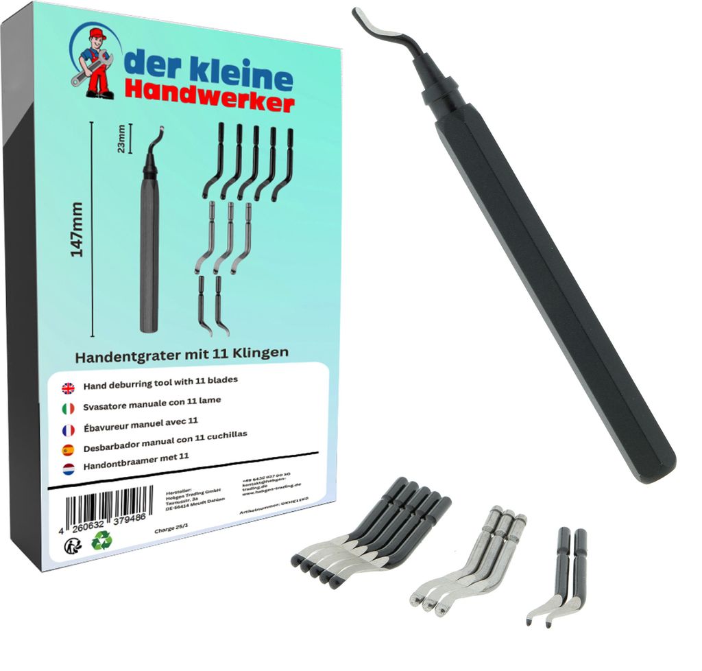 Profi Handentgrater mit 11 Klingen 360° für Metall, Produktbild 