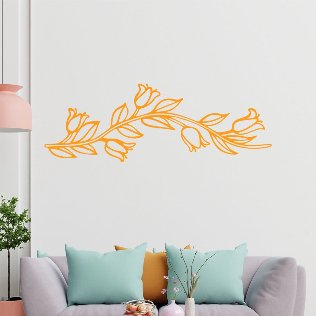 Blumen - Ranken Wandtattoo in 6 Größen - Wandaufkleber Wall Sticker - Dekoration, Küche, Wohnzimmer, Schlafzimmer, Badezimmer