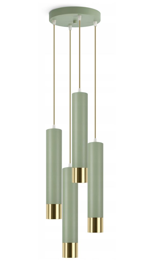 FKL DESIGN Home Deco Deckenlampe Deckenleuchte 4-flammig GU10 Metall Lampenshirm Lampe aus Serie N857 (Olivgrün, ER4)