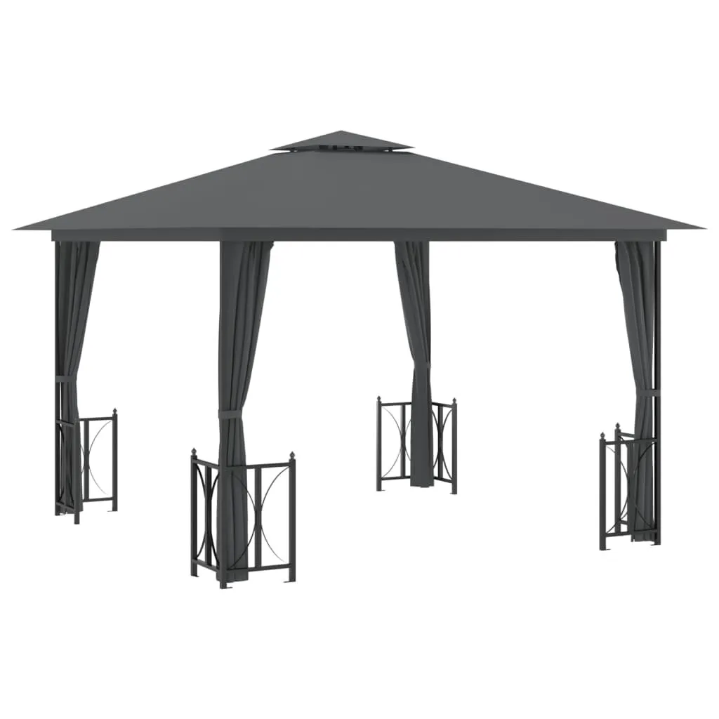 Pavillon de Jardin 3x3 m Anti-Chaleur avec Toit Ventilé Anthracite