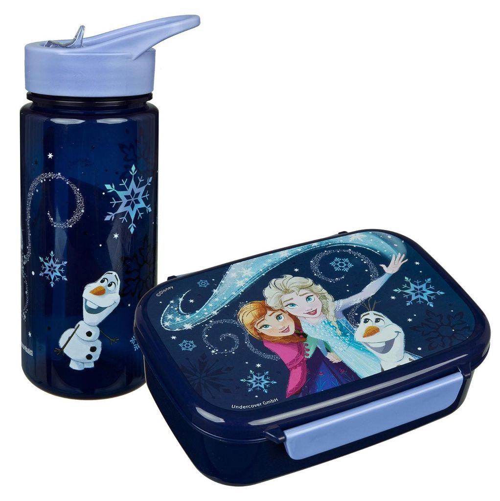 Frozen Lunchset Brotdose Trinkflasche Elsa Anna Olaf robust Produktbild 