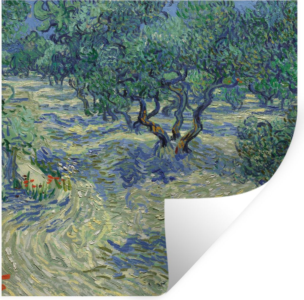 MuchoWow Wandtattoo Wandsticker Wandaufkleber Der Olivenhain - Vincent van Gogh 80x80 cm Selbstklebend und Repositionierbar - Wierderverwendbar -...