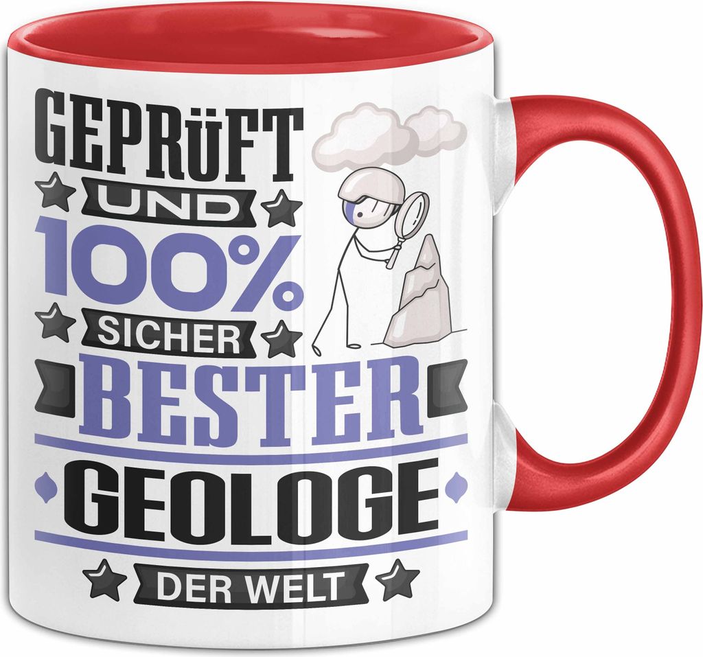 Geologe Geschenk Lustiger Spruch für Geologe Geschenkidee Bester Geologe Der Welt (Rot)