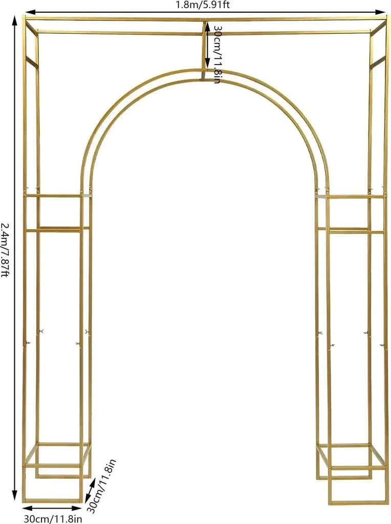 Support de fond de mariage en métal doré résistant Modèle M - 2