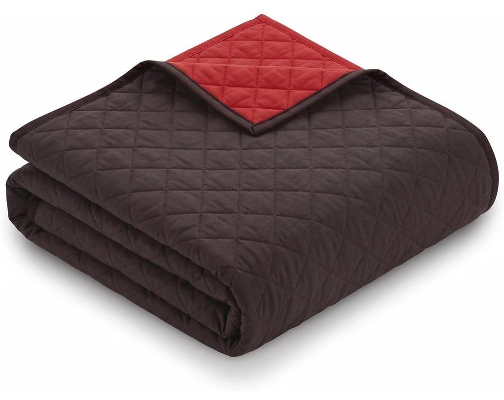 XXL Tagesdecke ca. 220 x 240 cm | Wendedecke schwarz-braun Produktbild 