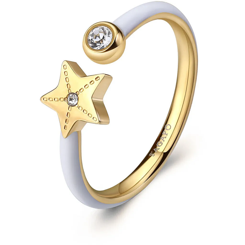 Bague Sagapò Or Collection Vibes - Taille Ajustable et Acier Inoxydable