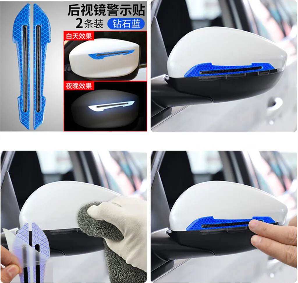 Auto adesivi riflettenti Porta anti-collisione strisce Notte avviso decorazione ruota rosso