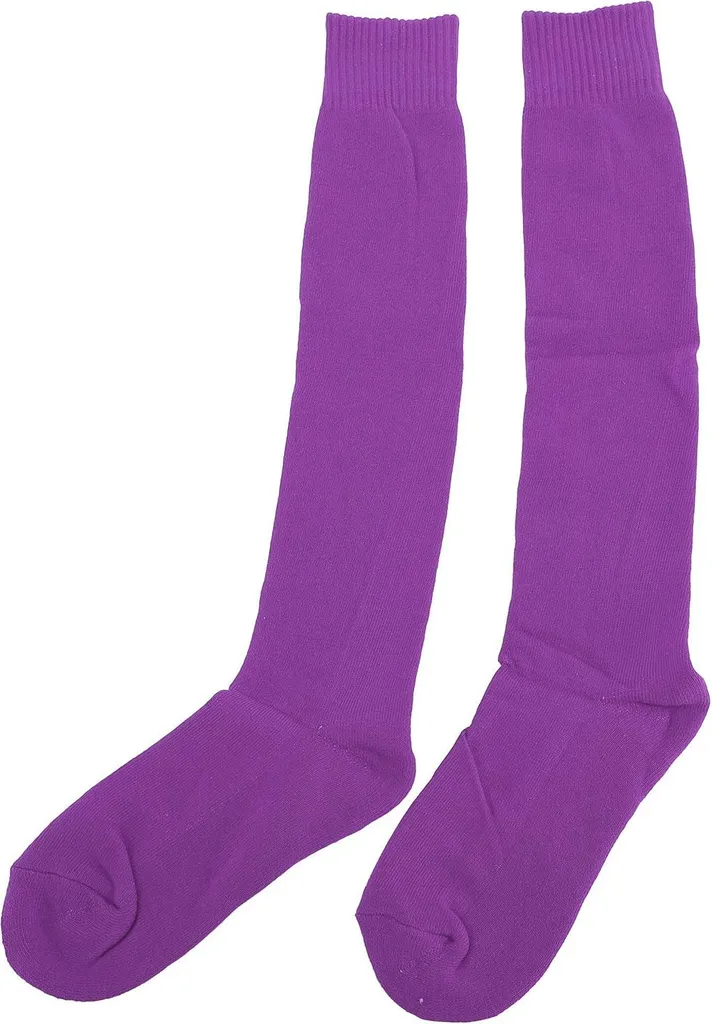 1 paio di calze da recinzione viola in cotone traspirante ed elastico, calze protettive per l'allenamento e la competizione