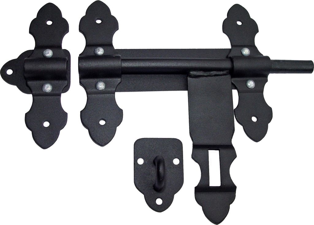 Türriegel Torriegel Schubriegel Torschieber 200 /12 Bolzenriegel Schwarz Pulver.