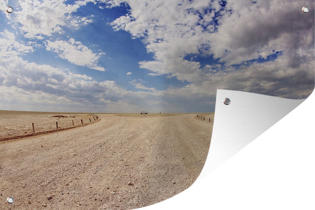 MuchoWow 120x80 cm Outdoor-Poster Gartendeko Sichtschutz Garten Poster für den Garten Blick auf die Etosha-Salzpfanne im Etosha-Nationalpark