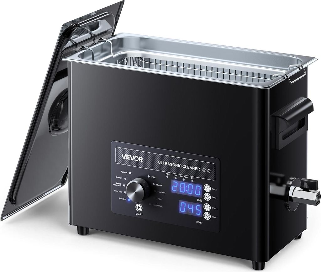 VEVOR Ultraschallreiniger professionelles Ultraschallreinigungsgerät mit Drehknopfsteuerung 6 L, Reinigungsgerät mit Korb & Reinigungskugel, Ultr...