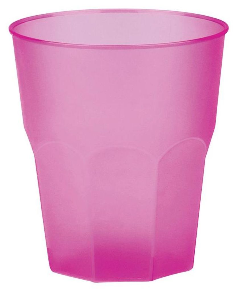 20 Mehrweg Becher pink rosa Plastikbecher 250ml Produktbild 