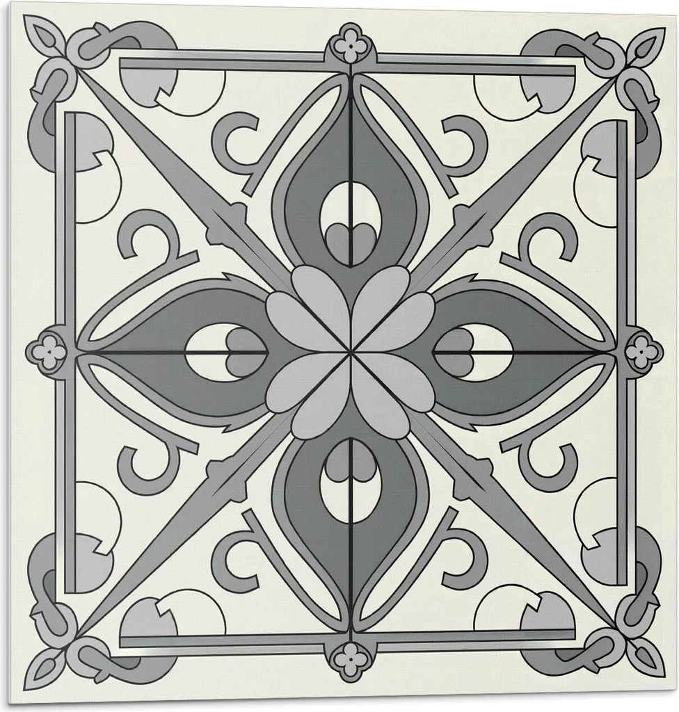 Pannelli Parete Autoadesivi Vinile 20x20 Decor Floreale - 20pz