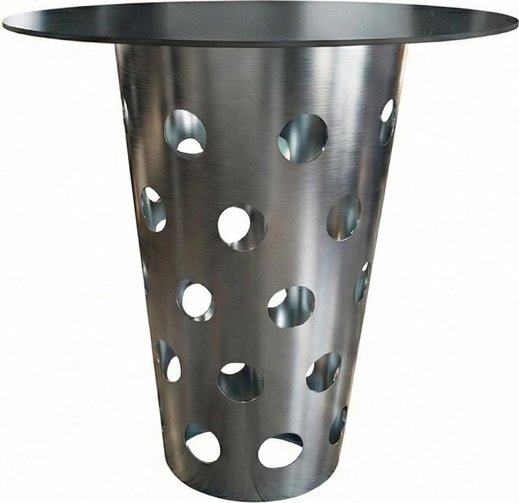 KAWOLA Tisch VINO Bartisch Keramik schwarz 90cm Gestell gebürsteter Edelstahl silber