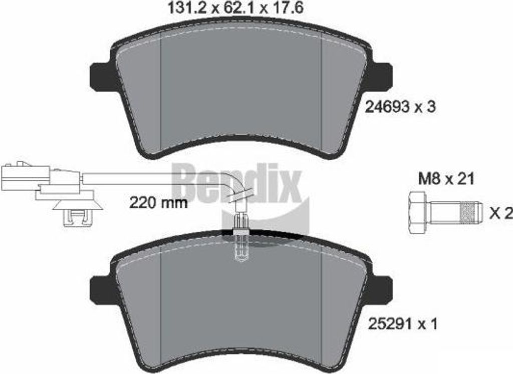 BENDIX Braking BPD1382 Bremsbelagsatz, Scheibenbremse OE 4106000Q2J kompatibel mit NV250, Kangoo