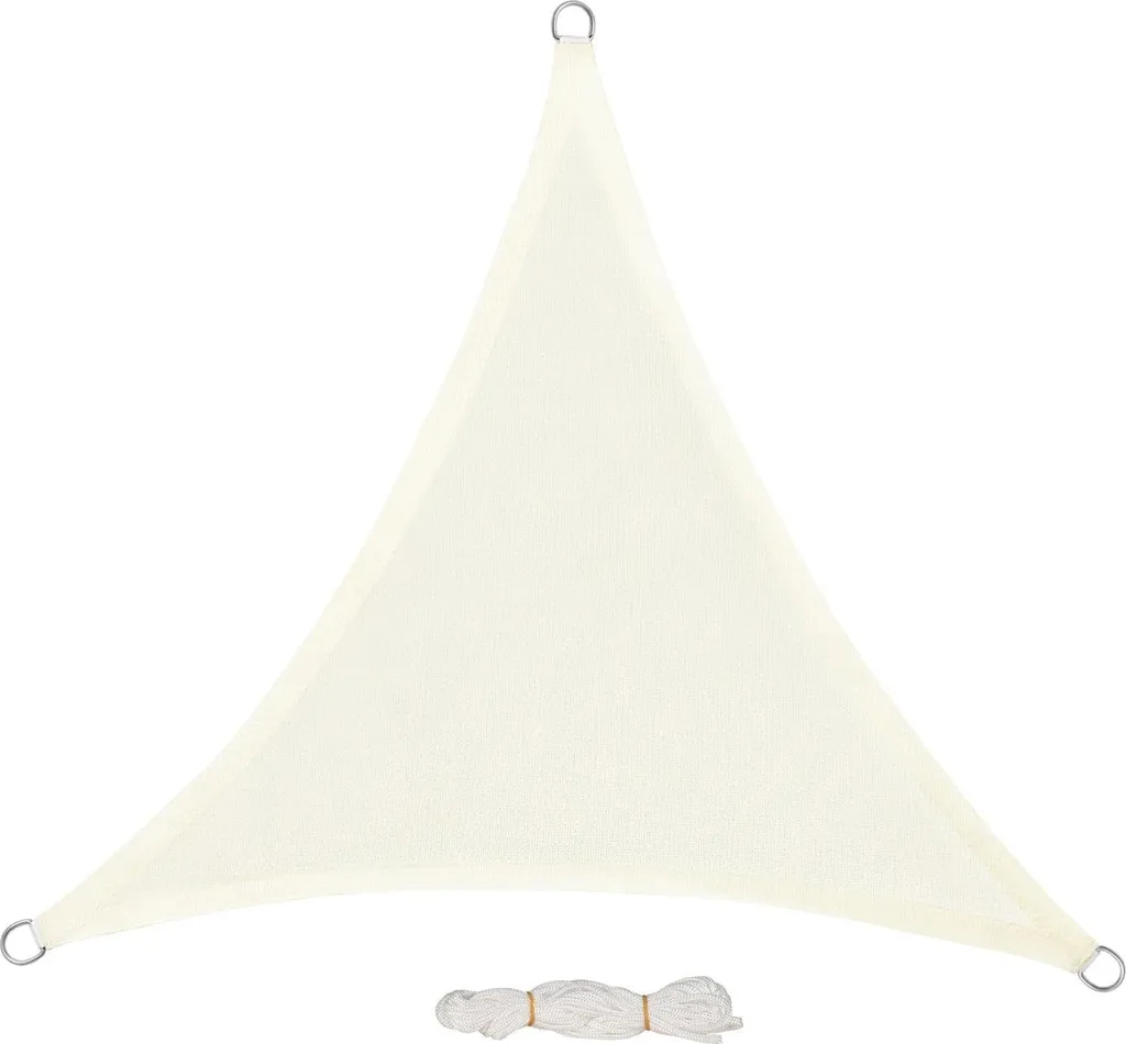 Toile d'ombrage respirante pour terrasse - Triangle HDPE 1,45x2m Crème