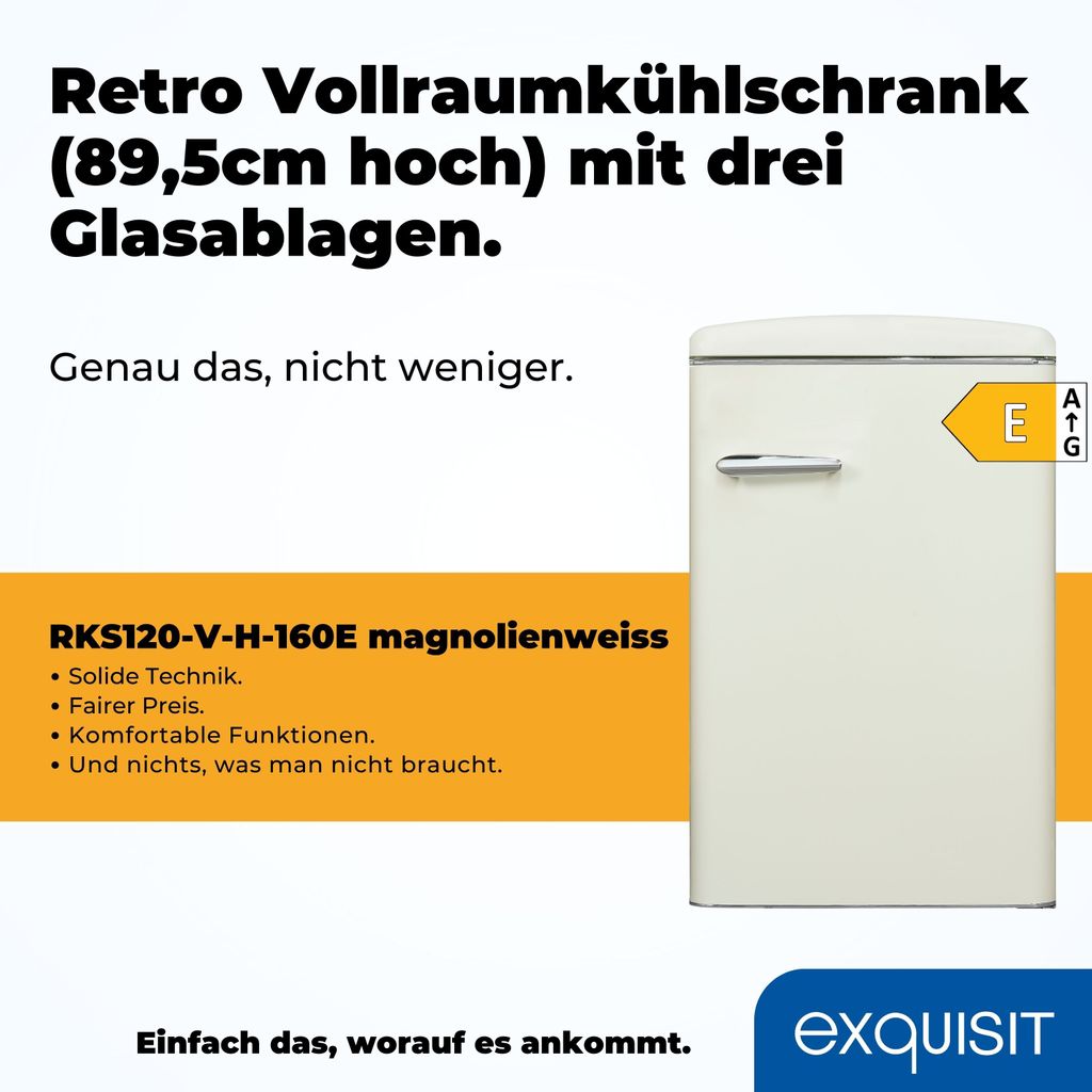 Exquisit Retro Vollraumkühlschrank RKS120-V-H-160E Produktbild 2