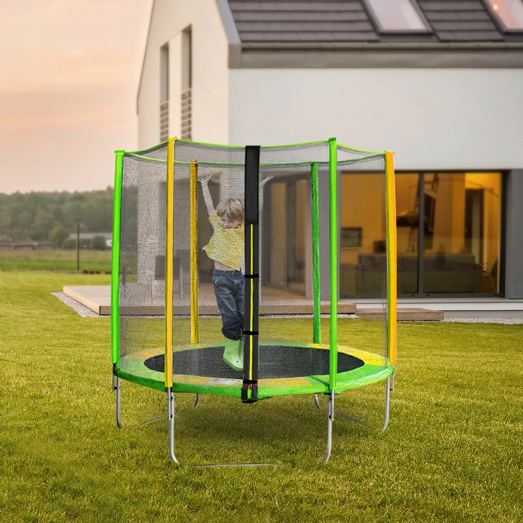 Trampoline enfant sécurisé Ø150cm avec filet et coussin de protection